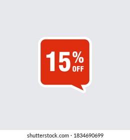 15 discount, Sales Vector badges for Labels, , Stickers, Banners, Tags, Web Stickers, New offer. Discount origami sign banner