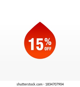 15 descuento, distintivos de vectores de venta para etiquetas, , pegatinas, banners, etiquetas, etiquetas, etiquetas web, nueva oferta. Banner de signo de origami de descuento