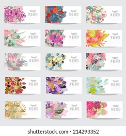 15 elegant cards with floral bouquets, design elements. Can be used for wedding, baby shower, mothers day, valentines day, birthday cards, invitations. Vintage decorative flowers.