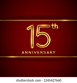 15 Fifteen Years Anniversary Logo Shiny Stock Vector (Royalty Free ...