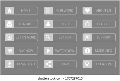15 Ghost Buttons or website Buttons in modern flat design