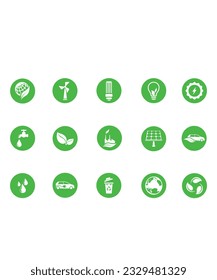 15 Green Logo Icons About Renewable Energy And Environmental Protection