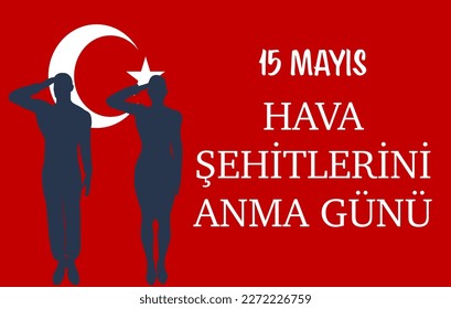  15 Mayıs Hava Şehitlerini Anma Günü template design. Text translate: 15 May Air Martyrs' Day