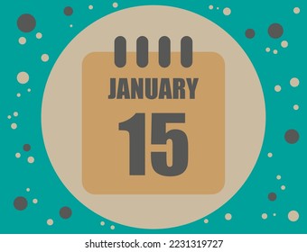 15 January calendar vector. Calendar icon for the month of January with circle. Banner for holidays and commemorative dates