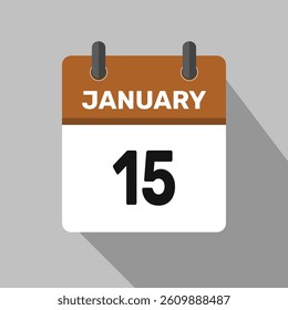 15 january calender icon text page monthly web design.