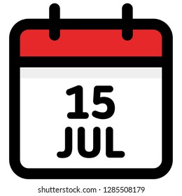 15. July - Calendar Icon - Vector Illustration - Vector