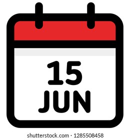 15. June - Calendar Icon - Vector Illustration - Vector