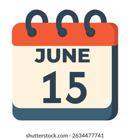 Vector del calendario del 15 de junio sobre fondo blanco
Calendario de Vector con fecha