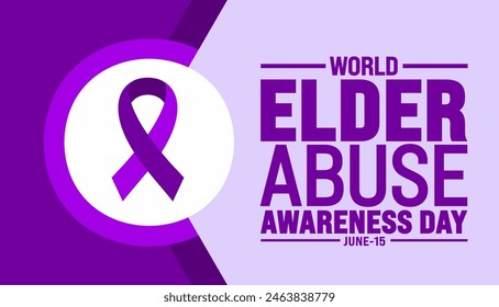 15 june is World Elder Abuse Awareness Day background template. Holiday concept. use to background, banner, placard, card, and poster design template with text inscription and standard color. vector