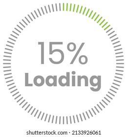15% Loading. 15% circle diagrams Infographics vector, 15 Percentage ready to use for web design ux-ui