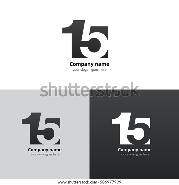 15\
logo icon flat and vector design template. Monogram numbers one and\
five. Logotype fifteen with gradient color. Creative vision concept\
logo, elements, sign, symbol for card, brand,\
banners.