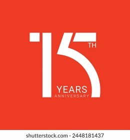 15 logo, 15 Years Anniversary Logo, Vector Template Design element for birthday, invitation, wedding, jubilee and greeting card illustration.