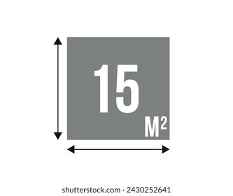 15 m. Vector 15 square meters of construction, concept area and work space