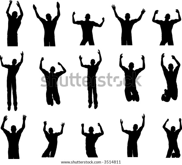 15 Male Dance Rave Poses Stock Vector (Royalty Free) 3514811