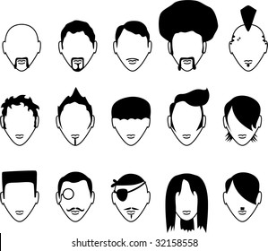 15 male hair styles set