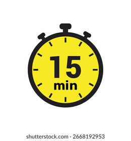 15 min clock icon vector number design illustration