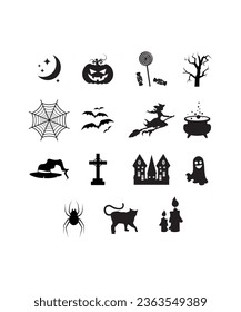15 Minimalist Set Of Spooky Halloween Vectors And Creepy Icons