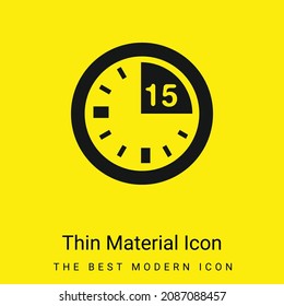 15 Minute Mark On Clock minimal bright yellow material icon