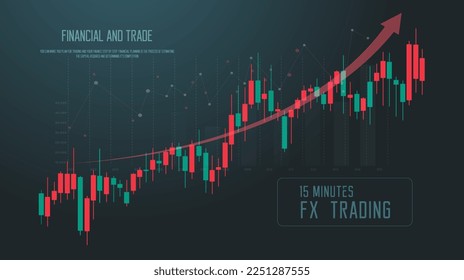 15 minute for time Frame FX trade, up trend in Stock market or forex trading graph in graphic concept suitable for financial investment or Economic trends business idea and all art work design.