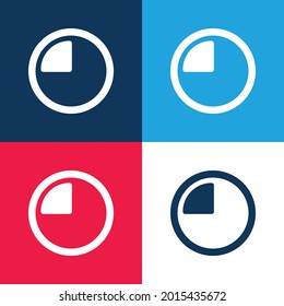 15 Minutes blue and red four color minimal icon set