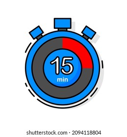 15 Minutes Left Timer Clock Stopwatch Stock Vector (Royalty Free ...