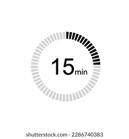 Los 15 minutos, cronómetro icono vector, temporizador digital. reloj y reloj, temporizador, símbolo de cuenta regresiva.