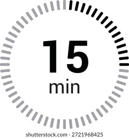 cronômetro cronômetro 15 minutos ou contagem regressiva ícone vetor isolado no fundo branco