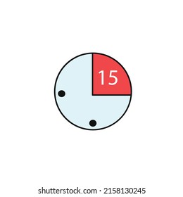 15 minutes vector type icon