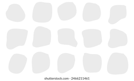 15 Modern Bright Grey liquid irregular blob shapes abstract. elements graphic flat style. fluid design illustration stock
