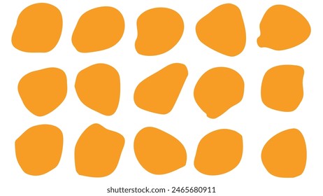 15 Modern Orange liquid irregular blob shapes abstract. elements graphic flat style. fluid design illustration stock
