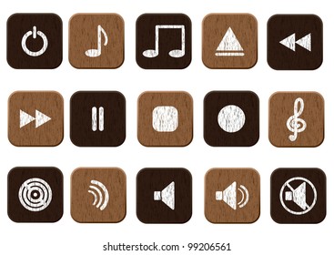 15 music icons set. Vector illustration eps8