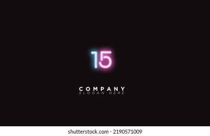 15 Neon Number Monogram logo 