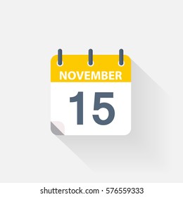 15 november calendar icon on grey background