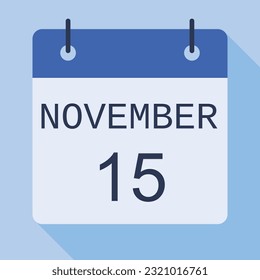 15 November Calendar, Vector Calendar.