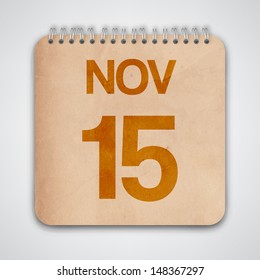 15 November on Old Notebook Vector 