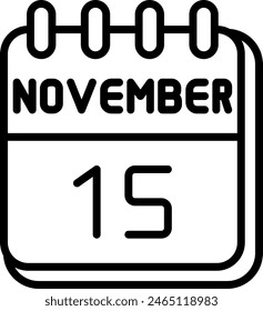 15. November Vektorgrafik Line Icon Design