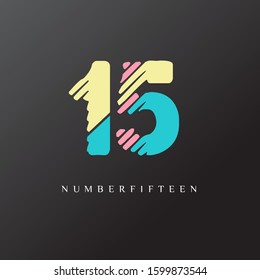 15 number scratch design letter logo