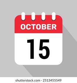 15 october calendar icon vector web page illustration background design.