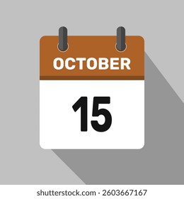 15 october calendar icon vector design month illustration