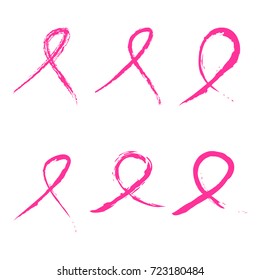 15 october Vector illustration for Breast cancer day. Watercolor awareness symbol - pink crayon ribbon. Hand drawn ribbon. EPS10. Design template for poster, banner, flayer, web, card.