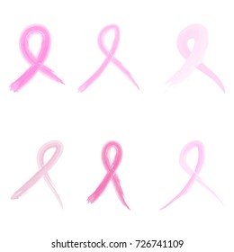 15 october Vector illustration for Breast cancer day. Watercolor awareness symbol - pink crayon ribbon. Hand drawn ribbon. EPS10. Design template for poster, banner, flayer, web, card.