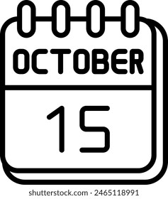15. Oktober Vektorgrafik Line Icon Design