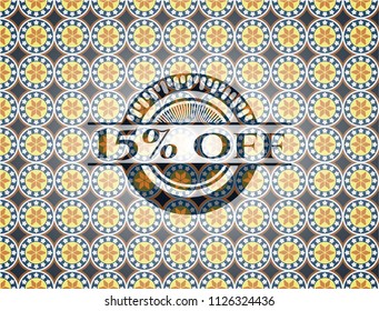15% off arabesque style emblem. arabic decoration.