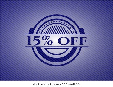15% off denim background