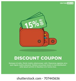 15% Off Discount Coupon Inside Wallet With Text Template