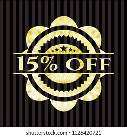 15% off gold emblem