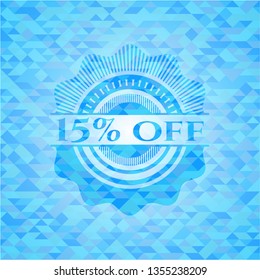 15% off light blue mosaic emblem