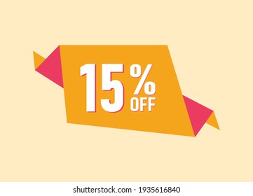 15% off offer banner, 15 percent Discount sale banner design
