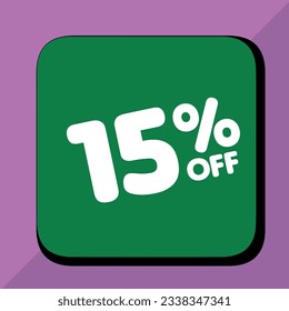 15% off per cent, percentage number in a colored circle, promotion, big sale, colorful background