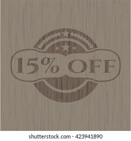 15% off retro style wood emblem
